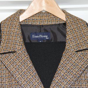 Evan-Picone Gramercy Park Pants Suit Size 14 - Mustard/Black